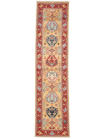  Kazak Fine Rug 78X329 Wool Dark Red/Brown Small Carpetvista