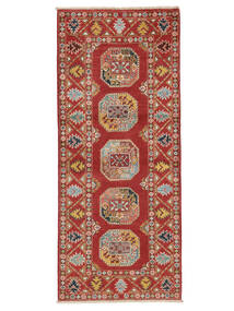  Kazak Fine Matot 81X192 Tummanpunainen/Ruskea Carpetvista