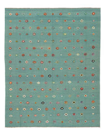 絨毯 キリム Nimbaft 241X300 グリーン/ダークグリーン (ウール, アフガニスタン)