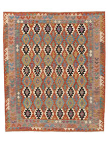 250X293 Kelim Afghan Old Style Teppe Orientalsk Brun/Mørk Rød Stort (Ull, Afghanistan) Carpetvista