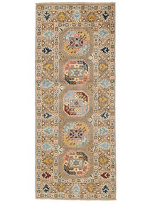 81X197 絨毯 オリエンタル カザック Fine 廊下 カーペット 茶色/オレンジ (ウール, アフガニスタン) Carpetvista