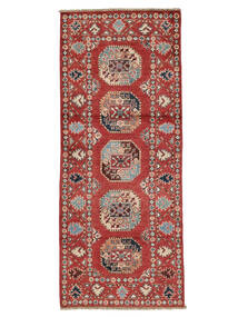 絨毯 オリエンタル カザック Fine 83X204 廊下 カーペット ダークレッド/茶色 (ウール, アフガニスタン)