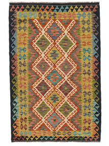 121X184 Kelim Afghan Old Style Matta Orientalisk Brun/Svart (Ull, Afghanistan) Carpetvista