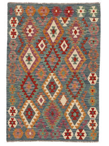 120X187 Tapete Kilim Afegão Old Style Oriental Verde Escuro/Castanho (Lã, Afeganistão) Carpetvista