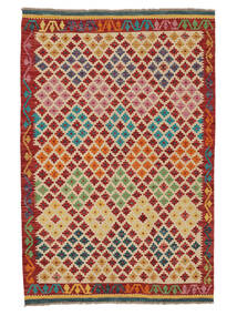 128X191 Dywan Orientalny Kilim Afgan Old Style Ciemnoczerwony/Pomarańczowy (Wełna, Afganistan) Carpetvista