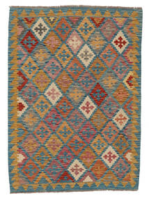 Tapete Kilim Afegão Old Style 126X176 Castanho/Azul Escuro (Lã, Afeganistão)