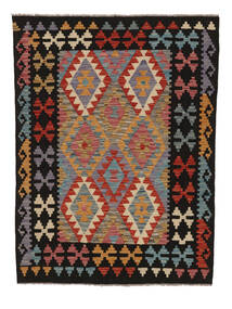 129X170 Χαλι Κιλίμ Afghan Old Style Ανατολής Μαύρα/Σκούρο Γκρι (Μαλλί, Αφγανικά) Carpetvista