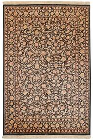  Persian Qum Silk Rug 132X197 Brown/Black