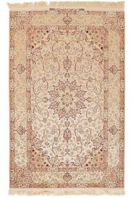 Isfahan Silk Warp Rug 107X167 Orange/Brown Wool, Persia/Iran