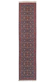  Isfahan Mătase Urzeală Covor 88X394 Persan Lână Dark Red/Negru Mic