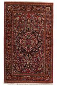  Oriental Isfahan Silk Warp Rug 136X227 Black/Dark Red Wool, Persia/Iran