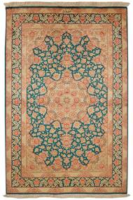 Qum Silke Teppe 100X151 Brun/Svart Silke, Persia/Iran