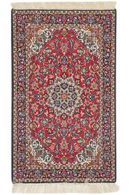 70X114 Isfahan Seide Kette Teppich Orientalischer Dunkelrot/Schwarz (Wolle, Persien/Iran)