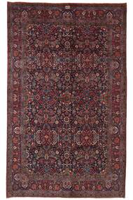 Yazd Teppich 319X474 Schwarz/Dunkelrot Großer Wolle, Persien/Iran