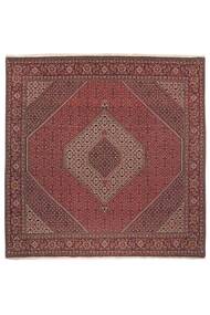 248X248 Tapete Oriental Bijar Com Seda Quadrado Vermelho Escuro/Preto (Lã, Pérsia/Irão)