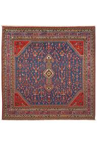 Tapete Abadeh 198X198 Quadrado Vermelho Escuro/Preto (Lã, Pérsia/Irão)