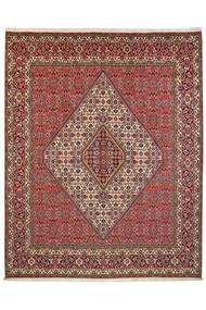 Bidjar Mit Seide Teppich 200X247 Dunkelrot/Braun Wolle, Persien/Iran