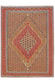  Orientalsk Kilim Senneh Tæppe 116X154 Mørkerød/Brun Uld, Persien/Iran