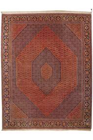 309X400 Bidjar Mit Seide Teppich Orientalischer Dunkelrot/Braun Großer (Wolle, Persien/Iran)