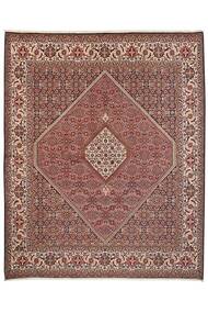  Orientalsk Bidjar Med Silke Tæppe 204X246 Brun/Mørkerød Uld, Persien/Iran