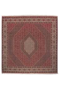  Orientalischer Bidjar Mit Seide Teppich 255X259 Quadratisch Dunkelrot/Schwarz Großer Wolle, Persien/Iran