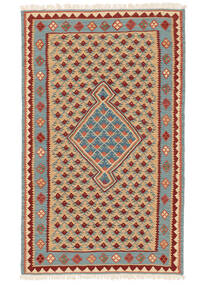 Kelim Senneh Fine Matot Matto 97X157 Tummanpunainen/Ruskea Villa, Persia/Iran Carpetvista