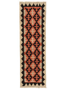 62X197 Kelim Ghashghai Vloerkleed Oosters Tapijtloper Zwart/Oranje ( Perzië/Iran) Carpetvista