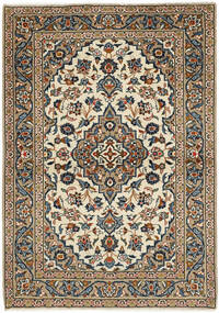  Persischer Keshan Teppich 98X140 Braun/Schwarz (Wolle, Persien/Iran)