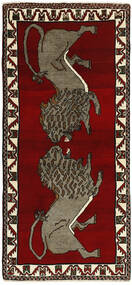 90X194 絨毯 Qashqai オリエンタル ブラック/ダークレッド (ウール, ペルシャ/イラン)