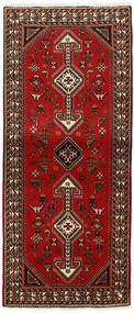  Orientalischer Abadeh Teppich 82X192 Läufer Schwarz/Dunkelrot Wolle, Persien/Iran