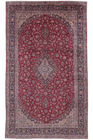 Tapete Persa Kashan 324X550 Vermelho Escuro/Preto Grande (Lã, Pérsia/Irão)