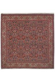 Bidjar Med Silke Teppe 205X213 Kvadratisk Mørk Rød/Svart Ull, Persia/Iran