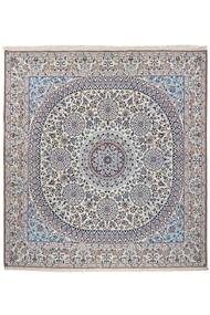 Nain Fine 9La Teppich 199X208 Quadratisch Grau/Dunkelgrau Wolle, Persien/Iran
