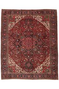  Oriental Heriz Rug 358X438 Dark Red/Black Large Wool, Persia/Iran