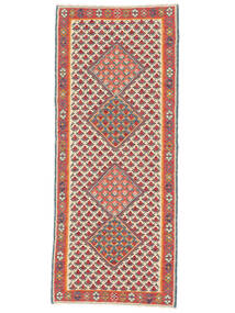  77X187 Kelim Senneh Fine Matot Käytävämatto Matto Ruskea/Tummanpunainen Persia/Iran Carpetvista