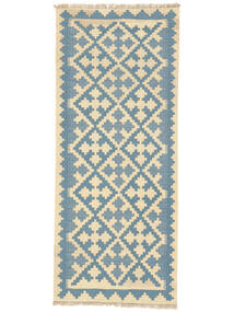 80X192 Tapis D'orient Kilim Ghashghaï De Couloir Bleu Foncé/Orange ( Perse/Iran) Carpetvista
