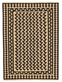  Orientalischer Kelim Ghashghai Teppich 175X241 Schwarz/Orange Persien/Iran Carpetvista