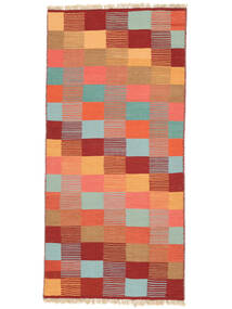Kelim Modern Teppich 99X204 Dunkelrot/Rot Wolle, Persien/Iran Carpetvista