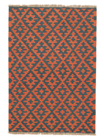 105X150 Kelim Ghashghai Teppich Orientalischer Schwarz/Rot ( Persien/Iran) Carpetvista