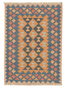 Orientalischer Kelim Ghashghai Teppich 105X147 Orange/Schwarz Persien/Iran Carpetvista