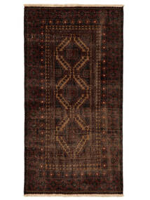 絨毯 カラード ヴィンテージ 109X211 ブラック/茶色 (ウール, ペルシャ/イラン)