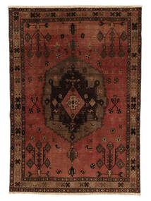 130X184 Colored Vintage Vloerkleed Modern Zwart/Donkerrood (Wol, Perzië/Iran) Carpetvista