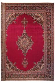 Tapis Persan Kashan 324X432 Rouge Foncé/Noir Grand (Laine, Perse/Iran)