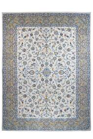 308X417 絨毯 カシャン オリエンタル グレー/ダークグレー 大きな (ウール, ペルシャ/イラン)