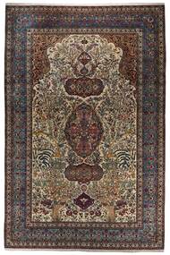  Persialainen Isfahan Silkki Loimi Matot 308X468 Musta/Ruskea
