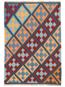  Orientalisk Kelim Ghashghai Matta 133X191 Mörkblå/Orange Persien/Iran Carpetvista