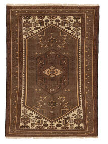 Colored Vintage Rug 103X147 Black/Brown Wool, Persia/Iran Carpetvista