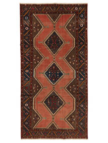 Colored Vintage Teppich 151X304 Läufer Schwarz/Braun Wolle, Persien/Iran Carpetvista
