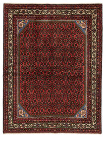 152X198 Hosseinabad Fine Vloerkleed Oosters Zwart/Donkerrood (Wol, Perzië/Iran) Carpetvista