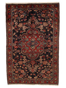 Varamin Teppich 137X214 Schwarz/Dunkelrot Wolle, Persien/Iran Carpetvista